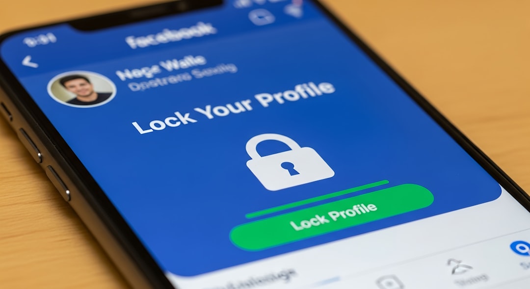 Facebook profile lock screen on a smartphone